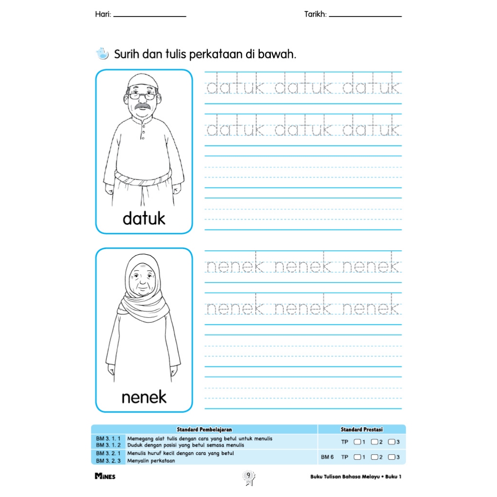 Buku Tulisan ( 1 - 4 ) - Kindergarten / Tadika