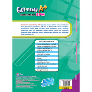 Gerenti A+ Kertas Model SPM Matematik Tambahan (Dwibahasa)