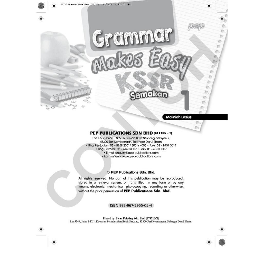 Grammar Makes Easy ( Year 1 - 6 )