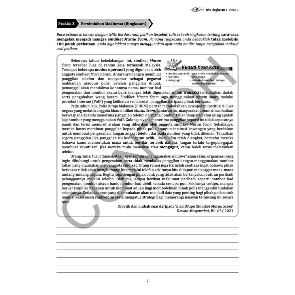 Masteri Topikal ( Tingakatan 1 - 6 Subjek ) - Secondary / Sekolah Menengah