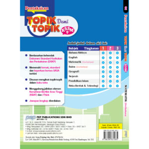 PENTAKSIRAN TOPIK DEMI TOPIK (2024)  MATEMATIK TINGKATAN 1-3