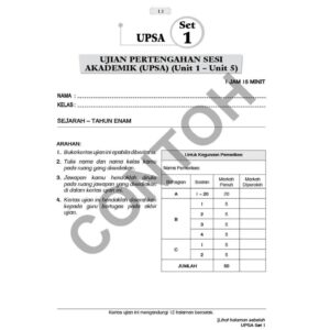 UASA Kertas Model ( Tahun 6 - 5 Subjek ) - Primary / Sekolah Rendah