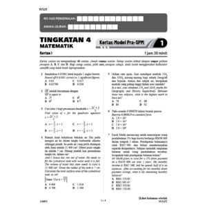 Hebat Kertas Model PRA-SPM Matematik T4