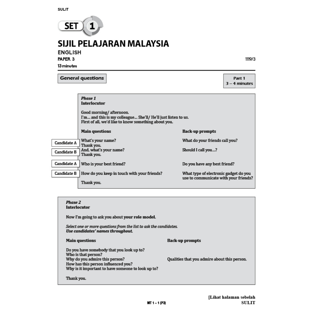 Top Fokus Kertas Model SPM English P3&P4